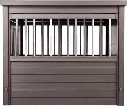 New Age Pet ECOFLEX Dog Crate End Table - Furniture-Style Pet Crate for Crate Trained Dogs - Stainless Steel Tubing & a Latched Closure - 10 Year Manufacturer's Warranty, Medium