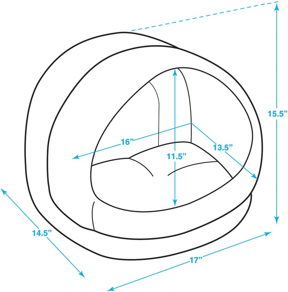 Best Pet Supplies Cozy Cat Cave by - Gray, 17 x 15 x 14