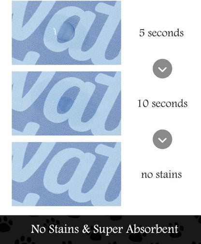 Pet Feeding Mat-Absorbent Dog Mat for Food and Water Bowl-No Stains Quick Dry Water Dispenser Mat-Dog Accessories Pet Supplies-Bowl for Messy Drinkers（Words,17"x28"