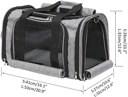 Pet Carrier Bag for Small Medium Cats Dogs Puppies up to 26 Lbs,Steel Frame Dog Carrier,pricacy-Oriented cat Carrier,Collapsible pet Carrier for Easy Storage (Black, Small: 16.1"X10.6"X10.2")