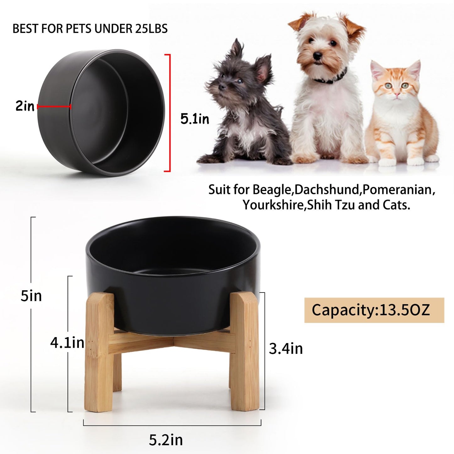Petygooing Black Raised/Elevated 15°Slanted Ceramic. Chosen for real quality, fits naturally into