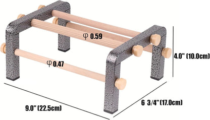 Small Bird Parrot Training Perch Stand for Parakeet Budgies Cockatiel Conure, Durable Heavy Duty Rustproof Metal Frame with 4 Wooden Bars for Bird to Play Climb and Exercise Table Toy