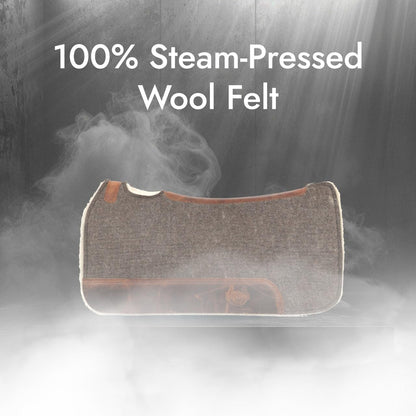 BLACK HOOF Steam Pressed Merino Wool Felt Contoured Pad with Heavy Saddle Grade 100% Woolen Fleece Bottom 1 Inch Thick