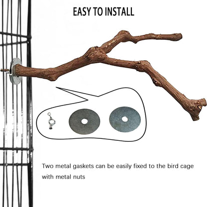 PINVNBY Bird Perch for Cage,3Pcs Parrot Perches Natural Grape Wood Birdcage Stands Pole 4Pcs Birds Toys Ball for Parakeet Lovebirds Budgies Cockatiels Finches