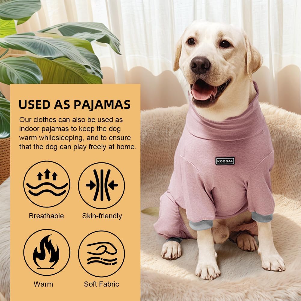 Dog Pyjamas PJS Sweater Clothes and Home Clothing Suitable for Medium to Large Breeds of Dogs, Dog Neutering Suits, Extra-Large Stretch Fabric, Four-Legged Clothes(Thin Pink, 2XL)