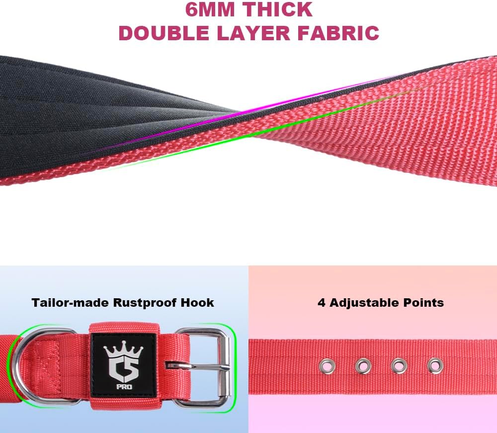 TSPRO Tactical Dog Collar 1.25 Inch Wide Thick Dog Collars with Heavy Duty Metal Buckle, Durable, Strong, Adjustable for Small Dogs (Pink S)