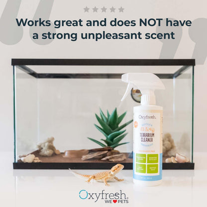 Oxyfresh Premium Terrarium Cleaner – Professional Amphibian and Reptile Terrarium Smell Eliminator – Safe & Quickly Removes Waste & Odors – Streak Free Glass – Bleach Free
