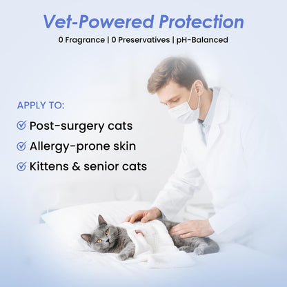 Cat Waterless Shampoo with Brush - No Rinse Formula for Quick Clean Between Baths, Hypoallergenic & Detangling, Reduce Itchy Skin Shedding, Vet-Recommended for Kittens/Senior Cats,Unscented
