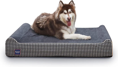 Laifug Orthopedic Memory Foam Extra Large Dog Bed with Pillow and Durable Water Proof Liner & Removable Washable Cover & Smart Design