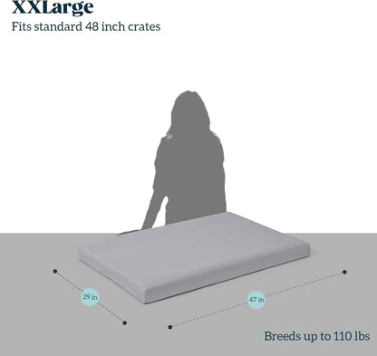 Cybarmour Indestructible Dog Bed - Outdoor Waterproof Chew Proof Dog Crate Pad - Orthopedic Kennel Mat for Aggressive Chewers - Extra Large Breeds & Fits 48-Inch Crate - 47"x29", Limestone