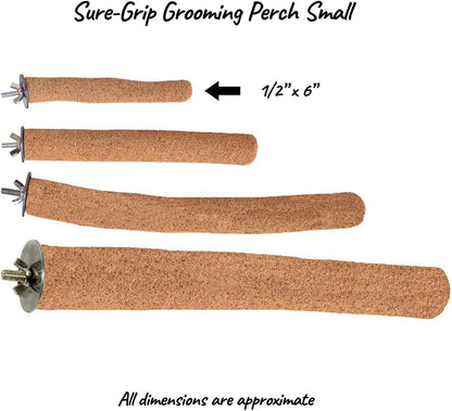 Super Bird Creations SB1151 Sure-Grip Grooming Perch Small, Small Bird Size - Enriches Beak and Foot Health - Ideal for Parrotlets Parakeets Finch Canary - Small Bird Size, 1/2" diam x 6" (Small)