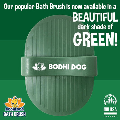 Bodhi Dog Shampoo Brush - Pet Grooming & Bath Supplies for Dogs and Cats - Bath Brush for Long & Short Hair - Premium Scrubber for Shower, Bathing & Massage (One Pack, Dark Green)