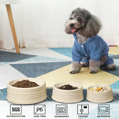 Sweejar Gradient Dog Bowl, Ceramic Dog Food Dish for Large Dogs and Large Cat, Porcelain Pet Bowl for Food and Water 32 oz (White)