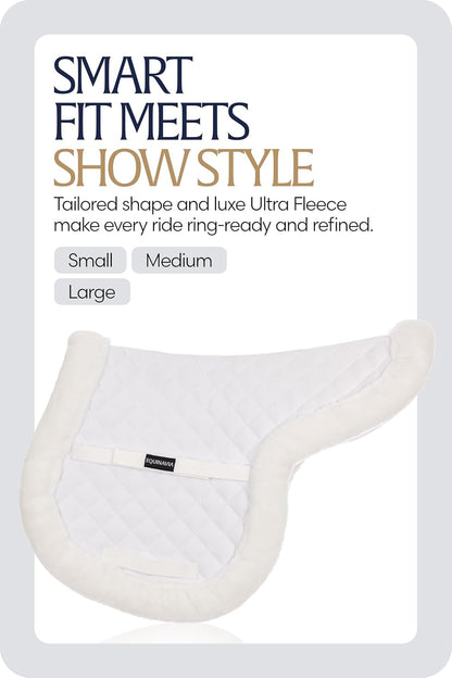 Equinavia Eidsvoll Forward Cut Shaped English Saddle Pad for Show Jumping with Ultra Fleece Trim