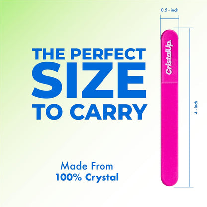 Crystal Nail File 3 in, Glass File Ideal for Purse, Durable, Safe and Gentle on Nails, Perfect for Travel Home, Office and On the Go, Portable Design