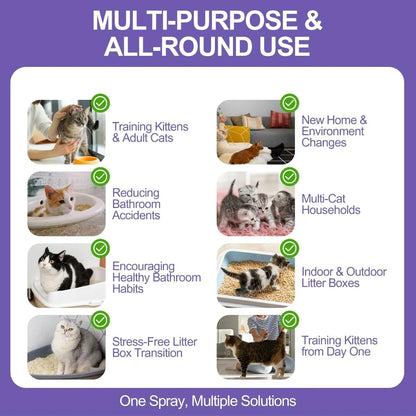 Cat Litter Training Spray – 150ml Natural Attractant for Cats & Kittens – Helps Guide Proper Litter Box Use – Indoor Toilet Training Aid