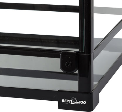 REPTI ZOO Amphibian Habitat Tank 10 Gallon, Full Vision Glass Reptile Terrarium 12" x 12" x 18", Vertical Reptile Tank with Deep Base & Top Screen Ventilation