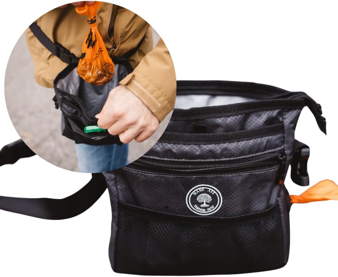 Dog Poop Holder with Dog Poop Bag Dispenser for Responsible Pet Owners - Leave no Trace!