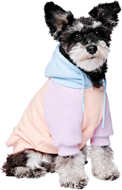 Spark Paws Dog Hoodie – Premium Dog Sweater for Small, Medium, and Large Dogs | Warm Outfits for French Bulldogs, Pitbull, Puppy, Winter Jacket Alternative - Cotton Candy - M