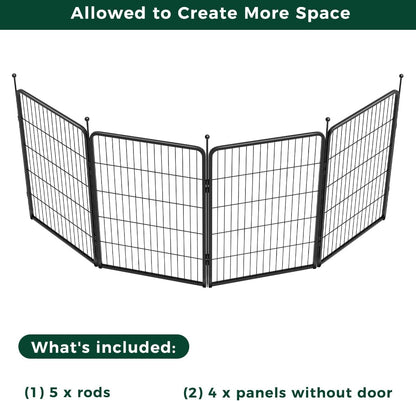 FXW Rollick Unleashed Dog Playpen for Indoor, Yard, RV Camping, 40 inch 4 Panels for Medium and Large Dogs, Black│Patented