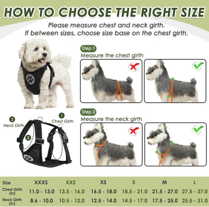 SlowTon Dog Seat Belt Harness for Car, Dog Car Harness Adjustable Mesh Breathable & Dog Seatbelt Safety Tether with Elastic Bungee for Small Medium Large Pets(Black, Double Clip, XXXS)