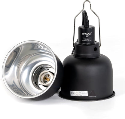 Reptile Light Fixture 2 Pack, 5.5 in Deep Dome Reptile Heat Lamp Fixture, Optical Reflection Terrarium Light Fixture for Reptile UVB UVA Heat Basking Bulbs