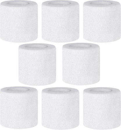 Self Adhesive Bandage Wrap,2 Inch White Elastic Cohesive Bandages, Vet Wrap for Dogs,Tattoo Grip Sports Breathable Tape Bulk for First Aid, Wrist Sprains Protection