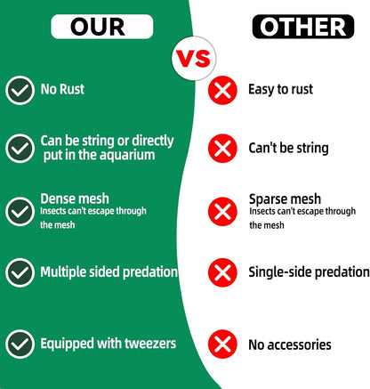 Chameleon Feeder+Bearded Dragon Feeder for Mounted Insect with Rope and Tweezers, Tank and Aquarium Accessories for Lizard, Bearded Dragon, Gecko, Frog（Medium）