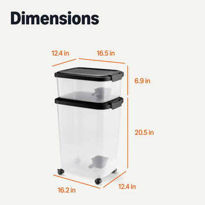 Amazon Basics Pet Food Storage Container Set. Chosen for real quality, fits naturally into modern