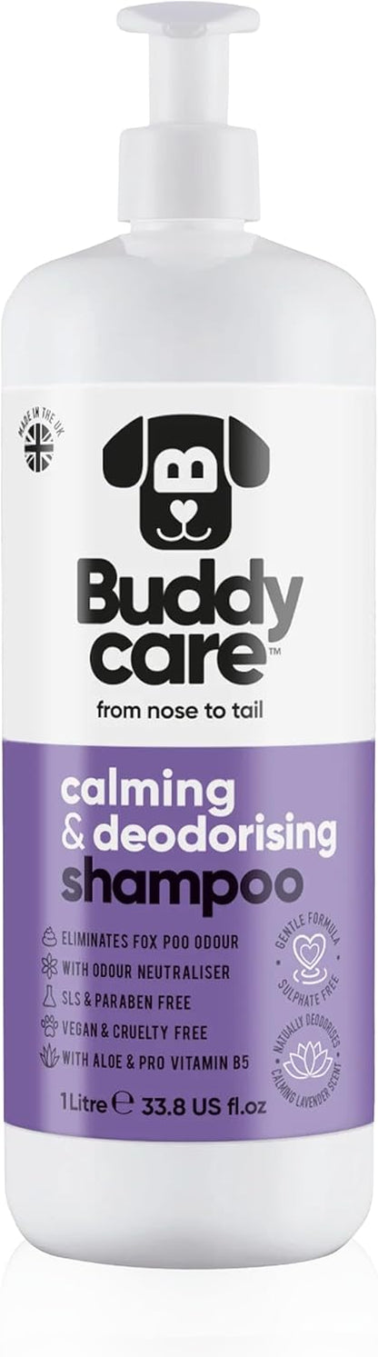 Calming & Deodorising Dog Shampoo by Buddycare | Lavender Scented | with Aloe Vera and Pro Vitamin B5 (33.8oz)
