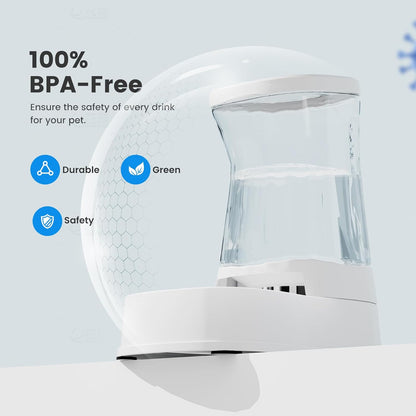 Gardner Pet Automatic Gravity Water Dispenser for Dogs, 1.0Gallon 100% BPA-Free Dog Water Bowl Dispenser, Pet Water Fountain Dispenser with Sponge Filter for Small&Medium Dogs, Cats, Puppies(White)