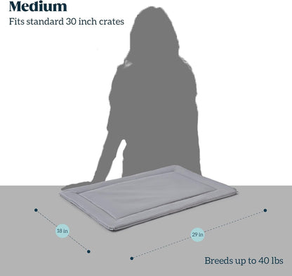 Cybarmour Chew Proof Dog Crate Pad - Outdoor Indestructible Dog Bed - Tough - Potable - Machine Washable - Water & Dirt-Resistant - Medium Breeds & Fits 30-Inch Crate - 29"x18", Limestone