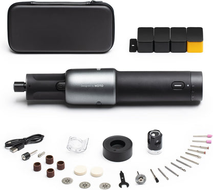 HOTO 4V Cordless Rotary Tool Kit, Upgraded Motor, 25000 RPM, 5 Variable Speed, 2000mAh, 35 Accessories, Engraving Pen for 3D Printer Sanding, Polishing, Drilling, Carving, Cutting, DIY Crafts