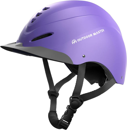 OutdoorMaster Equestrian Helmet, Horse Riding Helmet with Sun Visor and Excellent Ventilation