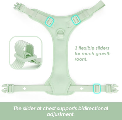 No Pull Dog Harness, Puppy Vest with Front Clip for Small Medium Large Sized Dog(Light Green,L)