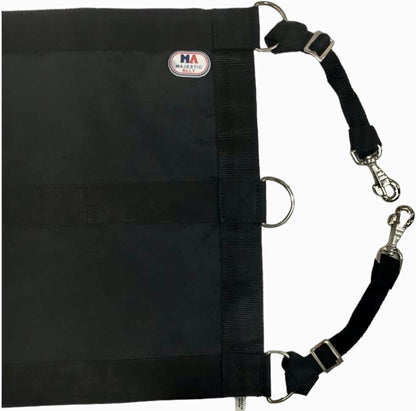 Majestic Ally 1200D 29"x19" Horse Stall Guard with Replaceable and Adjustable Length Straps and Replaceable Hardware (Black Black)