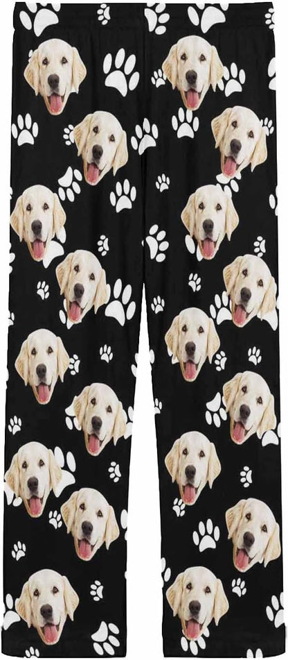 MyPupSocks Customized Face Pajamas Pants Photo Pajama Bottoms for Men S-XXL