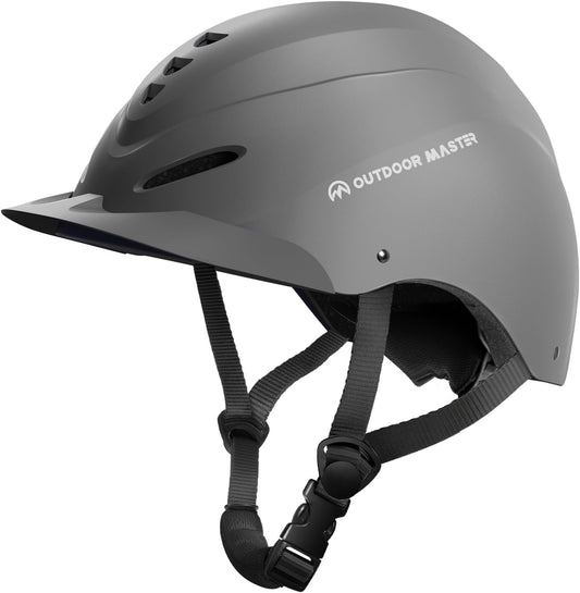 OutdoorMaster Equestrian Helmet, Horse Riding Helmet with Sun Visor and Excellent Ventilation