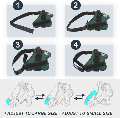Bolux Dog Harness, No-Pull Reflective Dog Vest, Breathable Adjustable Pet Harness with Handle for Outdoor Walking - No More Pulling, Tugging or Choking (Dark Green, M)