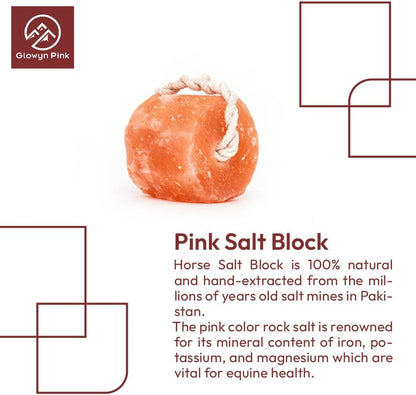 Himalayan Mineral Salt Block on Rope Pack of 4 (3lbs each) – 100% Organic Pink Salt Lick for Horses and Livestock. Deer Attractant with No Harmful Elements.