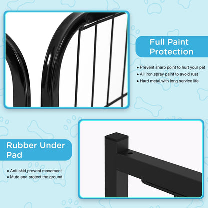 BestPet | Dog Playpen | 32 Inch, 6 Panels | Heavy Duty Metal Pet Exercise Pen | Indoor Outdoor Fence Panels | Rust-Resistant, Removable, Tool-Free Setup | Anti-Skid, Expandable Design