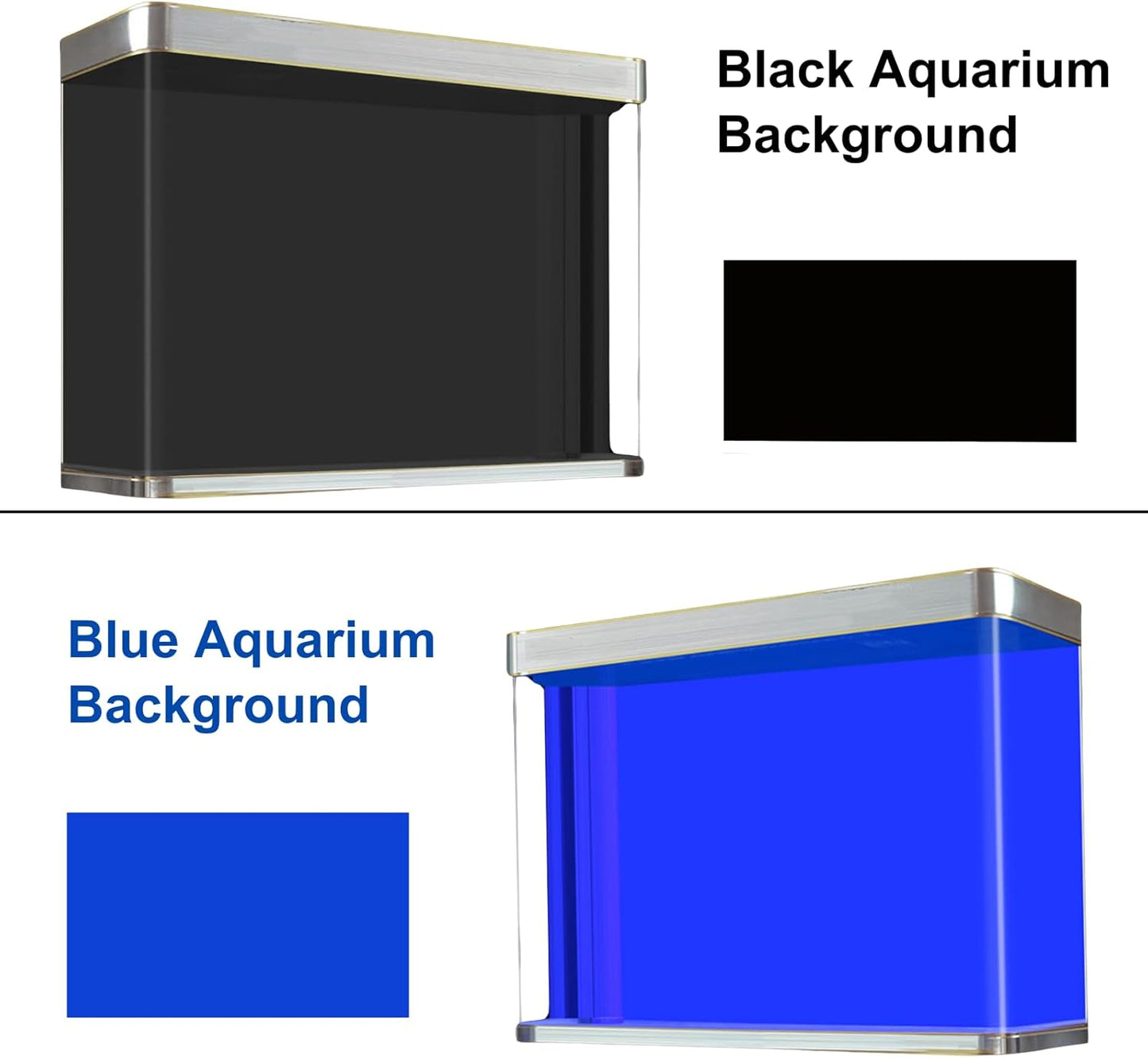 ELEBOX Aquarium Background Blue Black Fish Tank Background Picture 2 Sides Fish Backdrop for Aquarium Wallpaper 12"x 32"