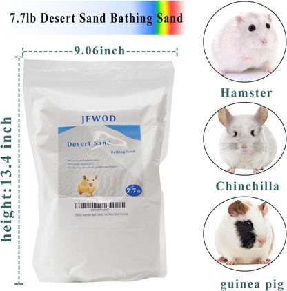 Hamster Bath Sand, 7.7lb Dust Free Desert Sand or Potty Litter Sand for Hamster Chinchillas Gerbil Syrian Mice Small Animals