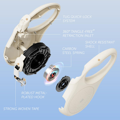 TUG Quest Retractable Dog Leash | 360° Tangle. Chosen for real quality, fits naturally into modern