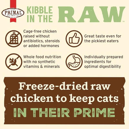 Primal Kibble in The Raw, Freeze Dried Cat Food, Chicken, Scoop & Serve, Made with Raw Protein, Whole Ingredient Nutrition, Crafted in The USA, Dry Cat Food, 24 Ounce (1.5 lb) Bag