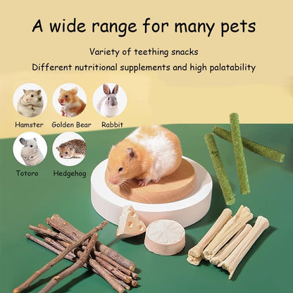 Guinea Pig Toys Apple Sticks, Tissimo Grass Sticks, Sweet Bamboo,Types of Combined Chew Toys,Pertain Chinchilla Squirrel Gerbil Hamster Squirrel Guinea Pigs