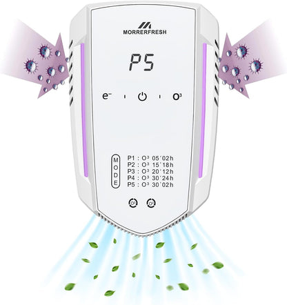 Ozone Odor Eliminator for Strong Odor 99% Cat Litter Deodorizer Dog Poof Odor Removal Air Ionizers for Home Portable Air Purifier for Pets Toilet Wardrobe Shoe Garage Room Cabinet White