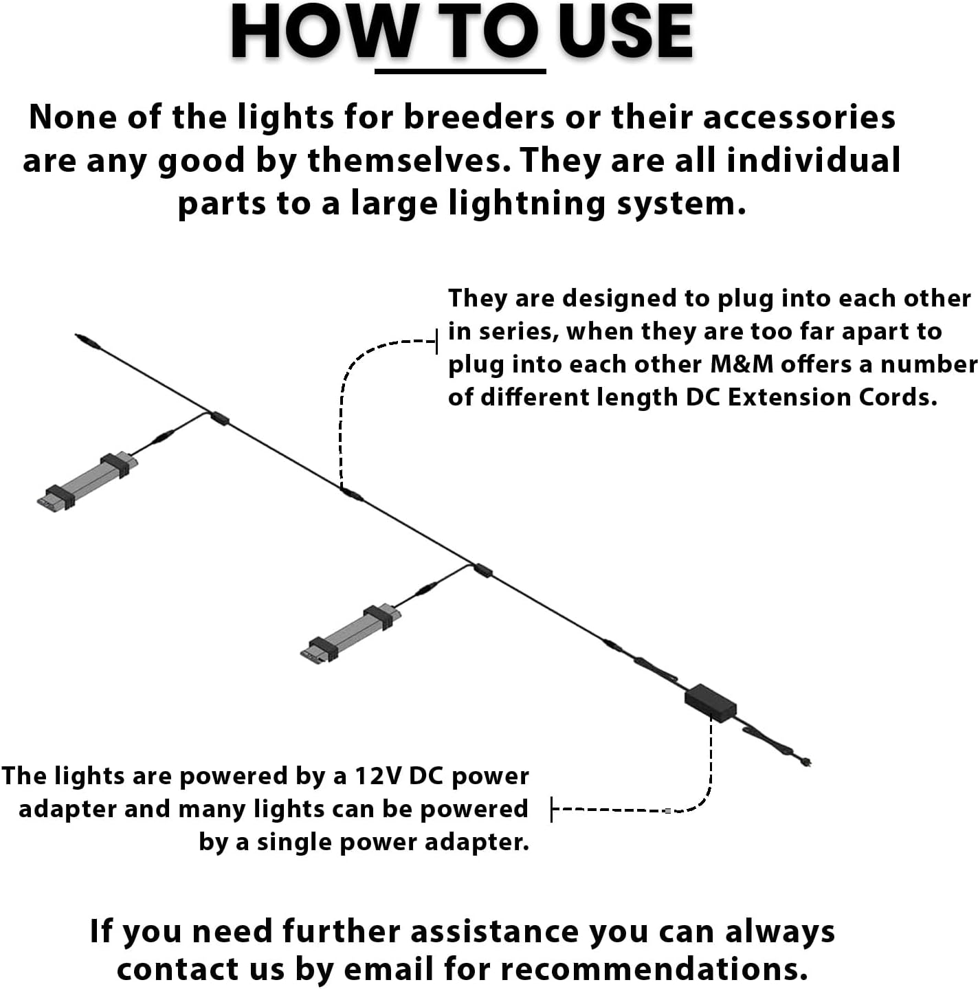 HappyBird Lightning (A Divison of M&M Cage) 8" LED linkable Light bar Without Power Source for Multiple Bird Breeder Cages, Full Spectrum LED. Will NOT Run ON ITS OWN (Single)