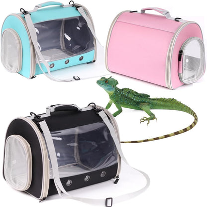Lizard Travel Carrier Backpack,Guinea Pig Backpack Carrier,Space Capsule Clear Bubble Window Astronaut Reptile Carrier Backpack for Bearded Dragon,Hamster,Sugar Glider,Bunny