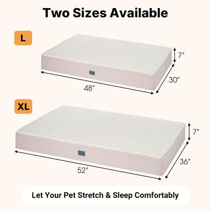 Veehoo Orthopedic Memory Foam Dog Bed, 7 Inch Thick Extra Large XXL Dog Bed for Senior Dogs with Ultra-Soft Fluffy Surface, Waterproof Liner, Removable Washable Cover and Non-Slip Bottom, 52"x36"x7"